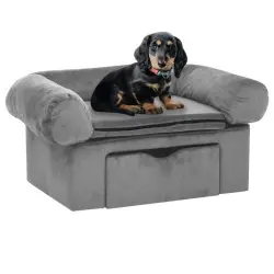 Vidaxl sofá con cajón gris para perros