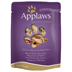 Applaws Cat Pouch en caldo para gatos 12 x 70 g - Pollo con arroz silvestre