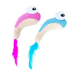 Outward Hound Catstages Dental Shrimpies Peluches con Plumas para gatos