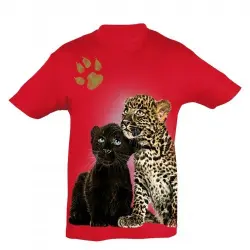 Camiseta Niño Tigre y Pantera bebés color Rojo