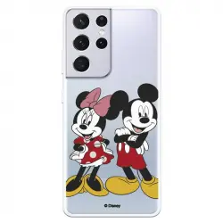 Funda Oficial de Disney Mickey y Minnie Posando Clásicos Disney para Samsung Galaxy S21 Ultra