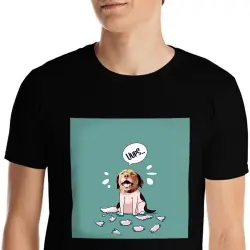 Mascochula camiseta hombre melasuda personalizada con tu mascota negra