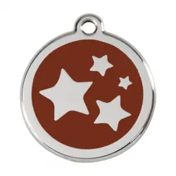 Placa identificativa Acero Inoxidable Esmalte Estrella Marron para perros