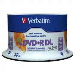 Verbatim DVD+R DL Doble Capa 8x Printable Tarrina 50 Unds