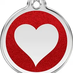 Placa identificativa Corazón Brillante Rojo S
