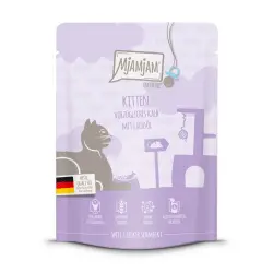 MjAMjAM Quetschie comida húmeda para gatos 6 x 300 g - Kitten Ternera con aceite de salmón