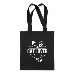 Bolsa tote "Cat Lover" color Negro