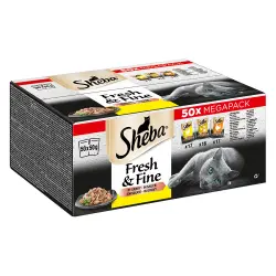Multipack Sheba Fresh & Fine en bolsita 50 x 50 g - Con pollo, ave y pavo en salsa