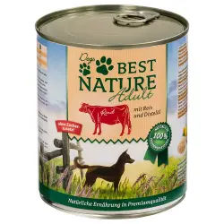 Best Nature Dog Adult 6 x 800 g - Vacuno, arroz y aceite de cártamo