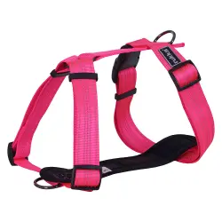 Arnés Rukka® Form Neon, rosa para perros - L: 80 - 130 cm de contorno de pecho, 40 mm de ancho