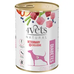 4Vets Natural Diabetes en latas para perros - 6 x 400 g