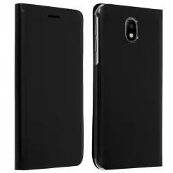 Avizar Flip Book Cover Funda Cartera Negra para Samsung Galaxy J7 2017