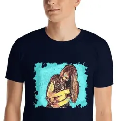 Mascochula camiseta hombre graffiti personalizada con tu mascota azul marino