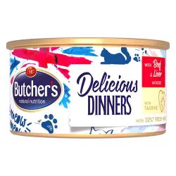Butcher's Delicious Dinners comida húmeda para gatos 24 x 85 g - Vacuno e hígado