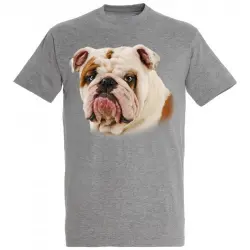 Camiseta Bulldog Inglés color Gris