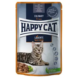 Happy Cat carne en salsa comida húmeda para gatos en sobres 12 x 85 g  - Pato de corral