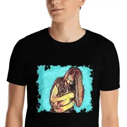 Mascochula camiseta hombre graffiti personalizada con tu mascota negra