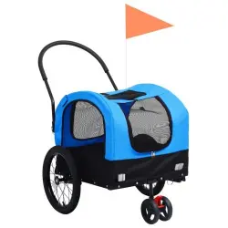 Remolque de paseo de mascotas para bicicletas color Azul
