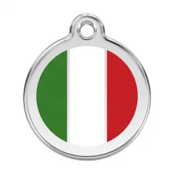 Placa identificativa Acero Inoxidable Esmalte Bandera Italiana para perros