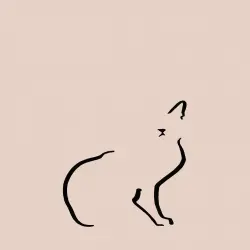 Ilustración de Gato doméstico A4 sin marco color Rosa