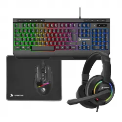 Prixton Dragon 4in1 Pack Teclado + Ratón + Auriculares + Alfombrilla Gaming