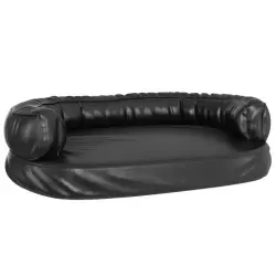 Vidaxl sofá acolchado rectangular negro para perros