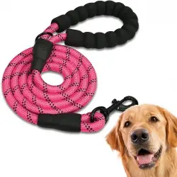 Edipets correa de adiestramiento con mango acolchado rosa para perros