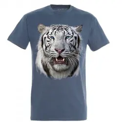 Camiseta Cabeza Tigre Blanco color Azul