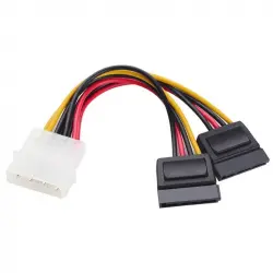 PcCom Essential Cable Alimentación 4 Pines Macho 2x Sata 15 cm