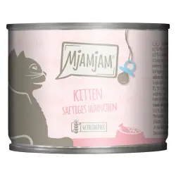 MjAMjAM Kitten 6 x 200 g comida húmeda para gatitos - jugoso pollo con aceite de salmón