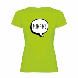 Camiseta mujer "Miaaau" color Verde