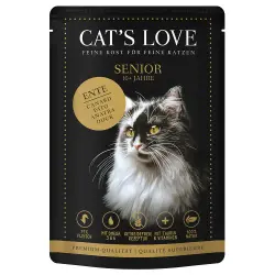 Cat's Love 12 x 85 g comida húmeda para gatos - Pato Senior