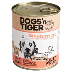 Dogs'n Tiger Adulto 6 x 800 g comida húmeda para perros - Aves y boniato
