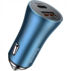 Baseus Golden Contactor Pro Cargador de Coche USB-C/USB 40W, PD 3.0, QC 4.0+ SCP, FCP, AFC Azul
