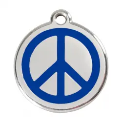 Placa identificativa Acero Inoxidable Esmalte Paz Azul para perros