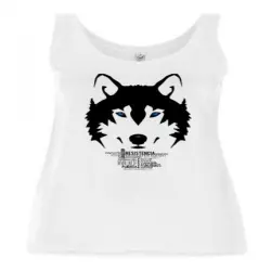 Camiseta tirantes mujer lobo color Blanco
