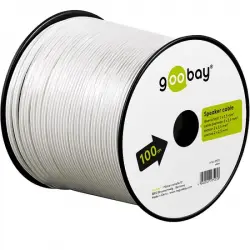 Goobay Bobina de Cable para Altavoz 2x2.5 m 100m Blanco