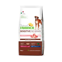 Natural Trainer Sensitive No Grain Adulto Mediano/Maxi Monoproteico con Cerdo y Patatas - 12 kg
