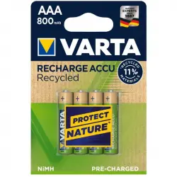 Varta Recycled Pack 4 Pilas Recargables 800mAh AAA