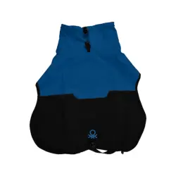 IMPERMEABLE PARA PERRO BENETTON AZUL Y NEGRO TALLA 30 cm