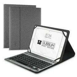 Subblim Keytab Pro Bluetooth Funda con Teclado Gris para Tablets 9.6"/10.8"