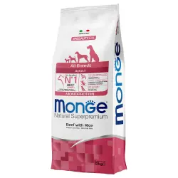 Monge Monoproteína de vacuno con arroz para perros - 12 kg