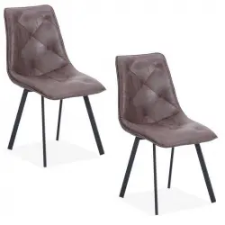 Adec Diamond Silla de Comedor Tejido Marrón Pack 2 Unidades