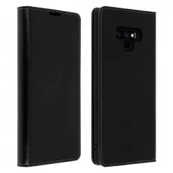 Avizar Funda Cartera de Cuero Negra para Samsung Galaxy Note 9