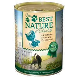 Best Nature Adult 6 x 400 g comida húmeda para gatos - Ave y conejo