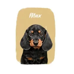 Mascochula max retrato realista personalizado en lámina con tu mascota mostaza