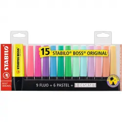 STABILO Boss Original 15 Marcadores Fluorescentes