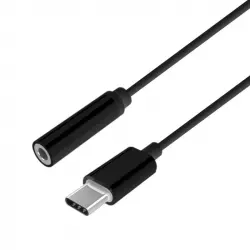 Aisens Adaptador USB-C Macho a Jack 3.5mm Hembra 15cm Negro