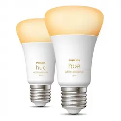 Philips Hue White Ambiance Pack 2 Bombillas LED Inteligentes 6W E27 Luz Blanca Cálida a Fría
