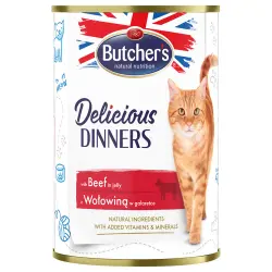 Butcher's Delicious Dinners comida húmeda para gatos 24 x 400 g - con vacuno